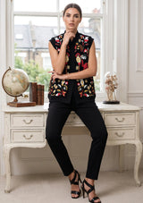 ibBan Women's Hand Embroidered Winter Gilet - Sanya Gilet