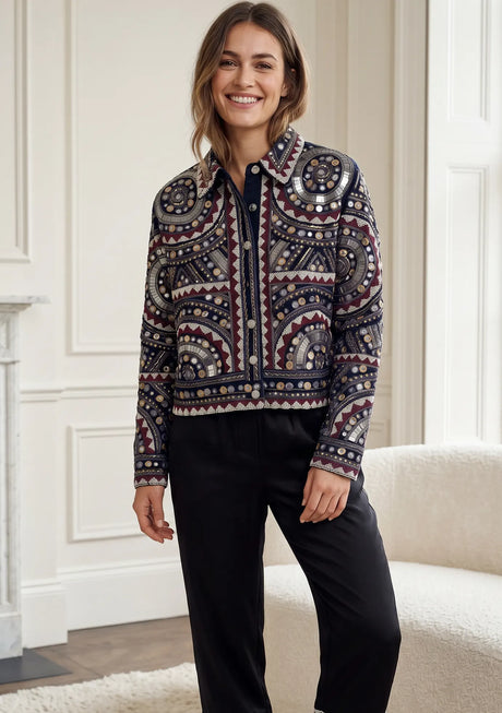 ibBan Luxury Hand Embroidered Winter Jacket | Premium Women's Designer Jacket - Orma