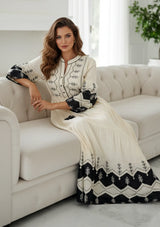 ibBan Cotton Long Tunic Dress with Hand Embroidery - Hira Long Tunic