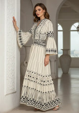 ibBan Cotton Long Tunic Dress with Hand Embroidery - Meerab Long Tunic