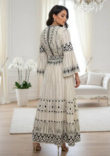 ibBan Cotton Long Tunic Dress with Hand Embroidery - Meerab Long Tunic