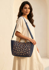 Women's Embroidered Canvas Handbag - Nuria