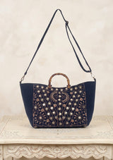 Women's Embroidered Canvas Handbag - Nuria