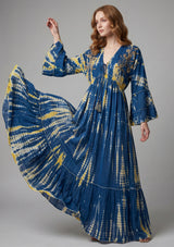 Maxivestido de lino de cuello redondo para mujer - Estilo tubo