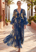 Maxivestido de lino de cuello redondo para mujer - Estilo tubo