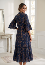 ibBan Cotton Schiffli Embroidered Long Tunic Dress - Brsa
