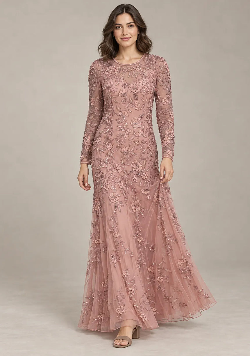 Women’s Party Maxi Dress with Hand Embroidery -