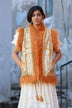 ibBan Hand Embroidered Winter Gilet | Women's Fur Gilet - Alara