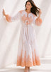Vestido largo de algodón de cuello redondo para mujer - Naisha