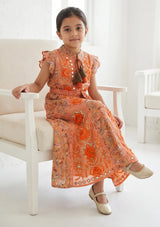 Girls' Shimmer Cotton dress  Round Tie-Up Neck - Seliza