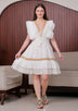 Women's Hand Embroidered Cotton Mini Dress V-Neck - Umida