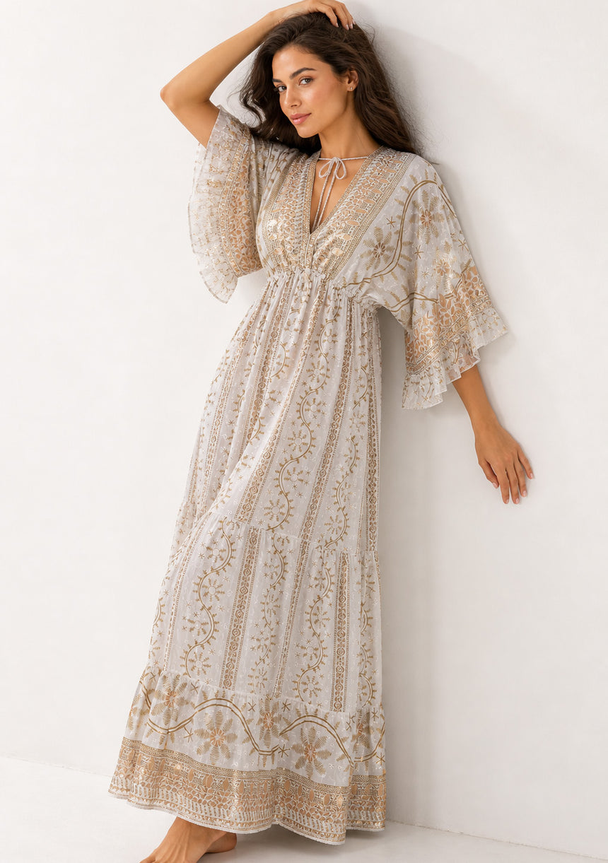 Maxivestido de algodón para mujer - Adiba