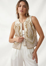 ibBan Hand Embroidered Vest | Luxury Beaded Sleeveless Vest - Vidha