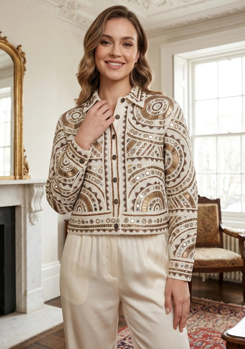 ibBan Luxury Hand Embroidered Winter Jacket | Premium Women's Designer Jacket - Orma