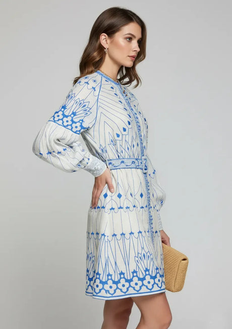 ibBan Cotton Short Dress with Hand Embroidery - Meerab Short Dress