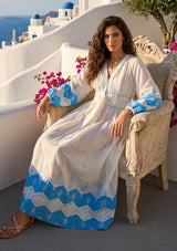 IbBan Women's Cotton Embroidered Long Dress | ibBan Luxury Resort Wear - Hira