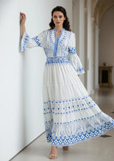 ibBan Cotton Long Tunic Dress with Hand Embroidery - Meerab Long Tunic