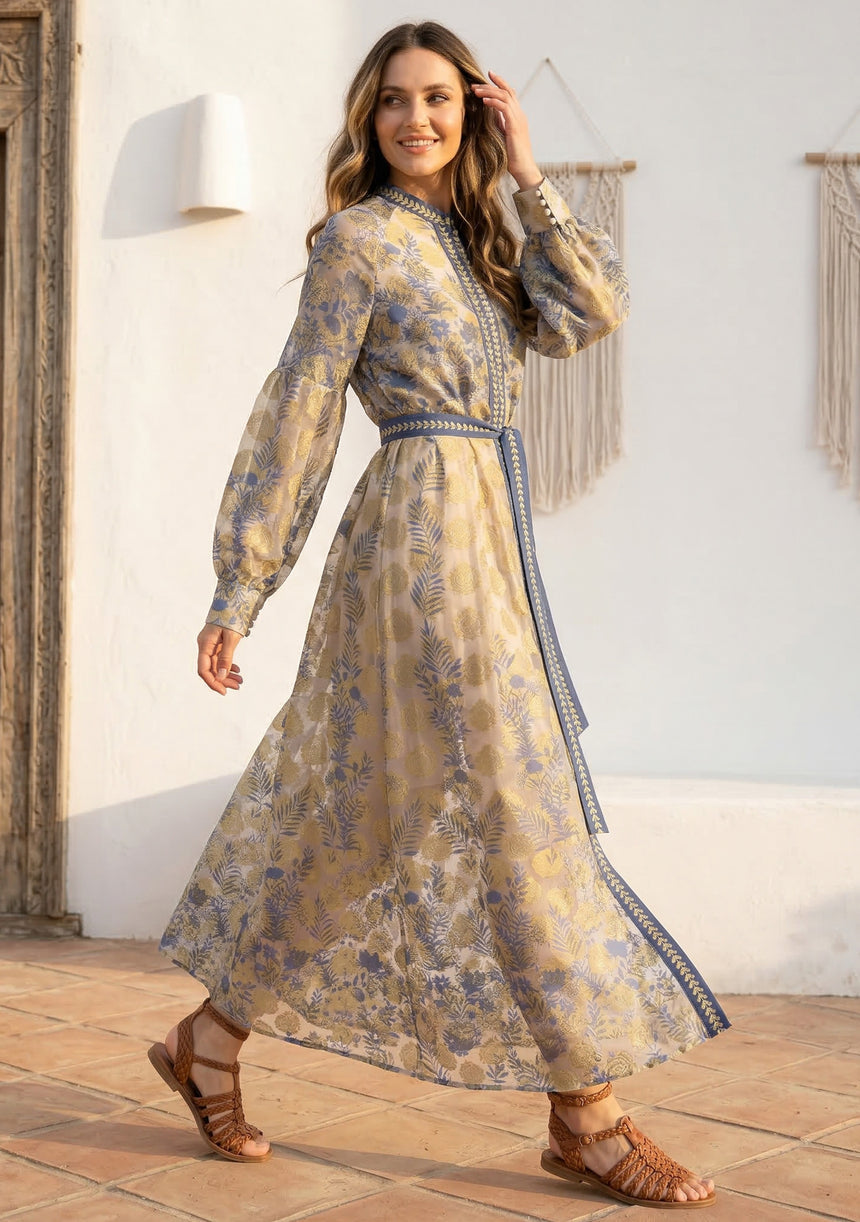 Vestido largo de algodón para mujer - Monifa
