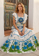 ibBan Hand Embroidered Cotton Maxi Dress-Akira Long Dress