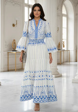 ibBan Cotton Long Tunic Dress with Hand Embroidery - Meerab Long Tunic