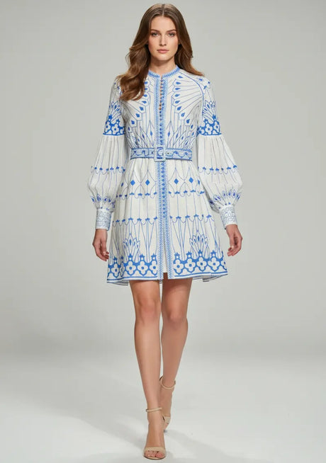 ibBan Cotton Short Dress with Hand Embroidery - Meerab Short Dress