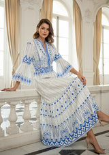ibBan Cotton Long Tunic Dress with Hand Embroidery - Meerab Long Tunic