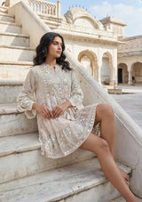 ibBan Hand Embroidered Cotton Short Tunic Dress -Mehak Short  Tunic