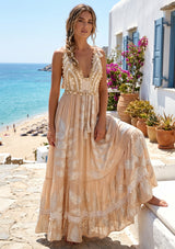 ibBan Hand Embroidered Sleeveless Strap Dress with Cotton Voile  - Livia Strap Dress