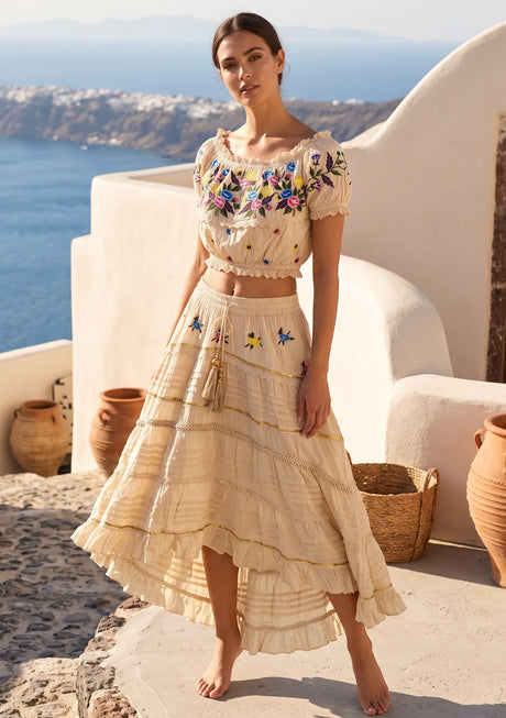 Women's Cotton Skirt Blouse  - Sama