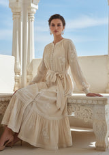 Vestido largo de algodón para mujer - Bisma