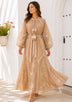 Vestido largo de algodón con cuello redondo para mujer - Bisma