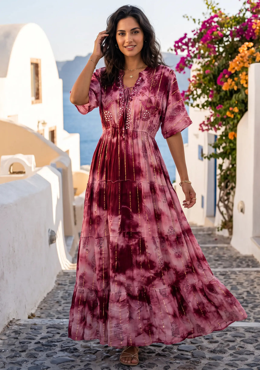 Robe longue en coton pour femme - Naysha