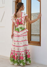 ibBan Hand Embroidered Cotton Maxi Dress-Akira Long Dress