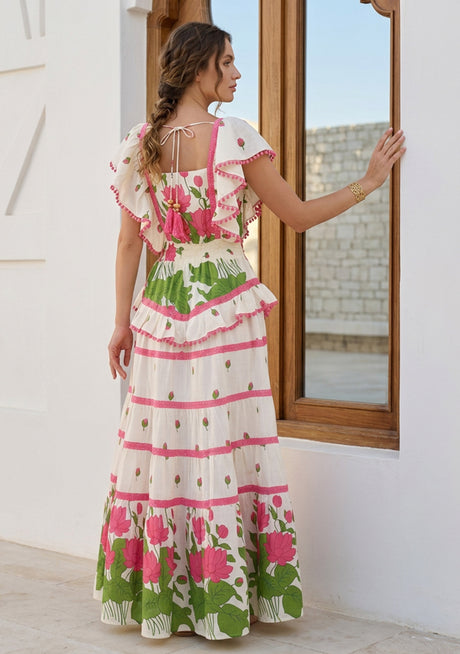 ibBan Hand Embroidered Cotton Maxi Dress-Akira Long Dress