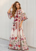 ibBan Blue Floral Hand Embroidered Cotton Long Dress - Imaani Long Dress