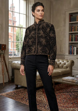 ibBan Luxury Heavy Hand Embroidered Winter Jacket | Women's Designer Statement Jacket - Idli
