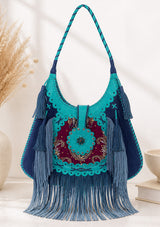 Bolso de cuero bordado para mujer - Ibiza