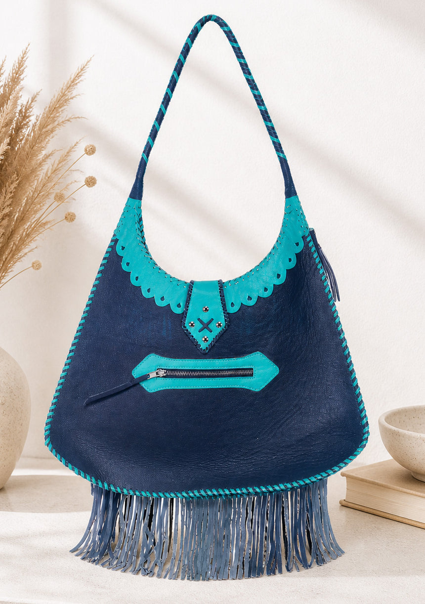 Bolso de cuero bordado para mujer - Ibiza