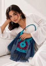 Bolso de cuero bordado para mujer - Ibiza