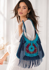 Bolso de cuero bordado para mujer - Ibiza