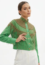 Chaqueta de lona artesanal para mujer - Collar