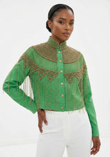 Chaqueta de lona artesanal para mujer - Collar