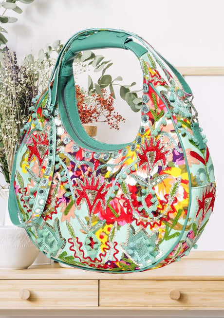 Sac fourre-tout pour femme ibBan Asie | Toile | Broderie main | Taille unique