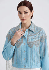 Chaqueta de lona artesanal para mujer - Collar
