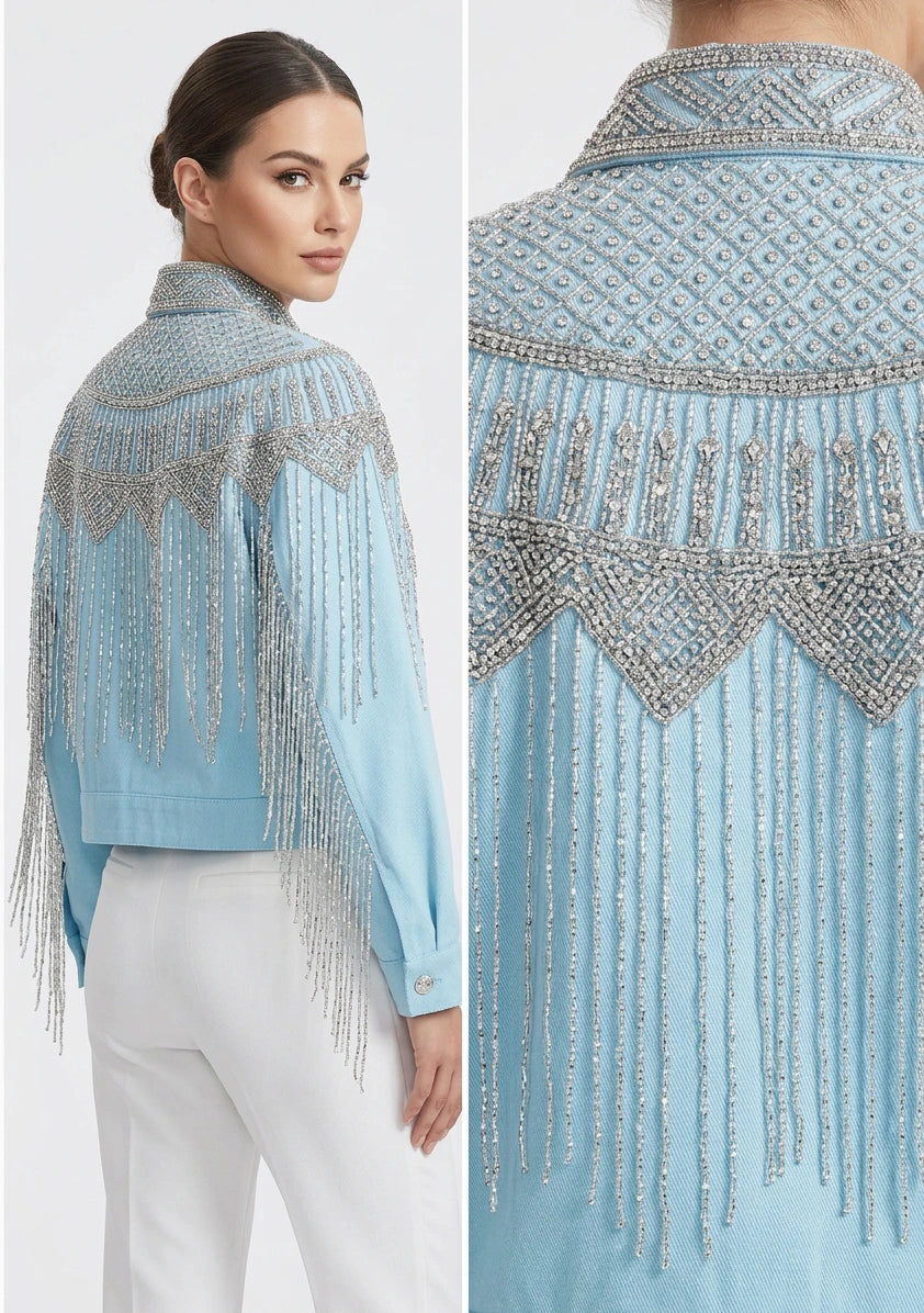 Chaqueta de lona artesanal para mujer - Collar
