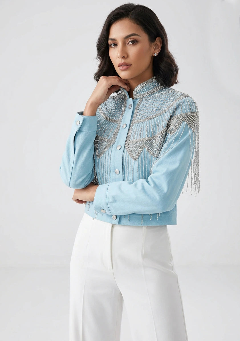 Chaqueta de lona artesanal para mujer - Collar