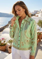 Women's Artisan Hand Embroidery Canvas Jacket - Yara