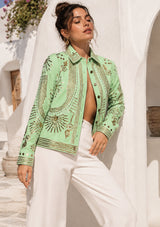 Women's Artisan Hand Embroidery Canvas Jacket - Yara