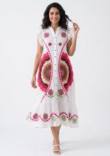 Vestido largo de algodón para mujer - Zaara