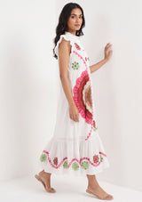 Vestido largo de algodón para mujer - Zaara